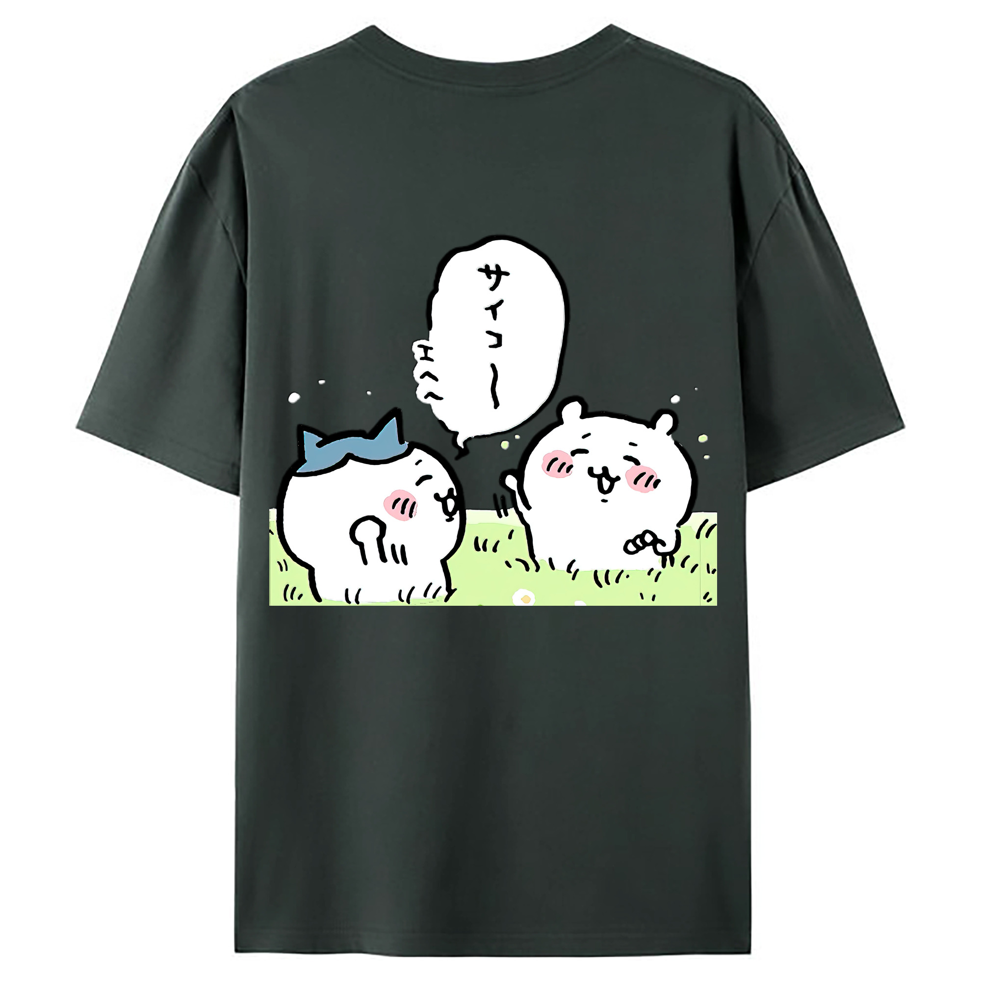 （画像用） ちいかわ ちいかわ Chii-kawa chiikawa 綿100％ メンズ半袖Tシャツ（バックプリント） 通気性